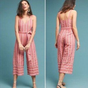 Anthropologie Red Jumpsuit